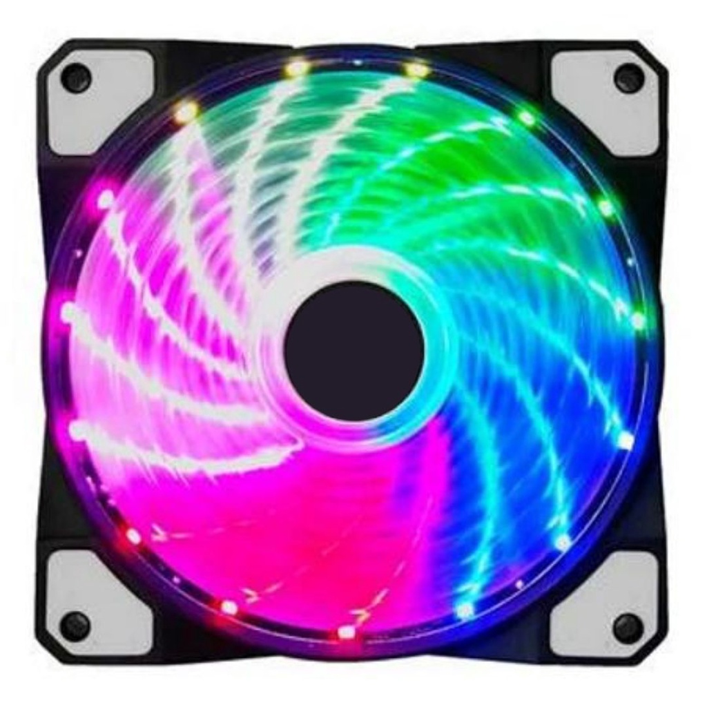 Fan Cooler 120mm 12cm Gamer Com LED RGB Fixo Para 