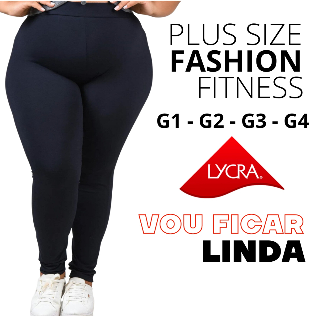 Calça Legging Plus Size Leg Suplex Fitness Grossa