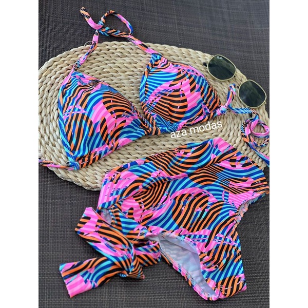 Biquíni Cintura Alta Feminino 2025 Com Bojo e For