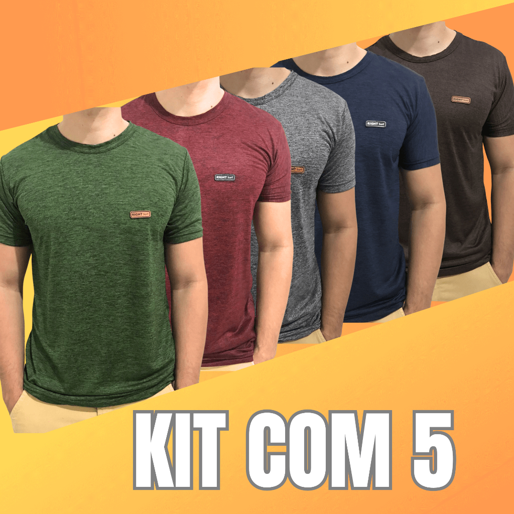 Kit 5 Camiseta Masculina Dryfit Camisa Manga Curta