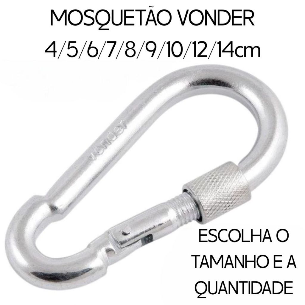 Mosquetão VONDER Trava Roscada – ESCOLHA TA