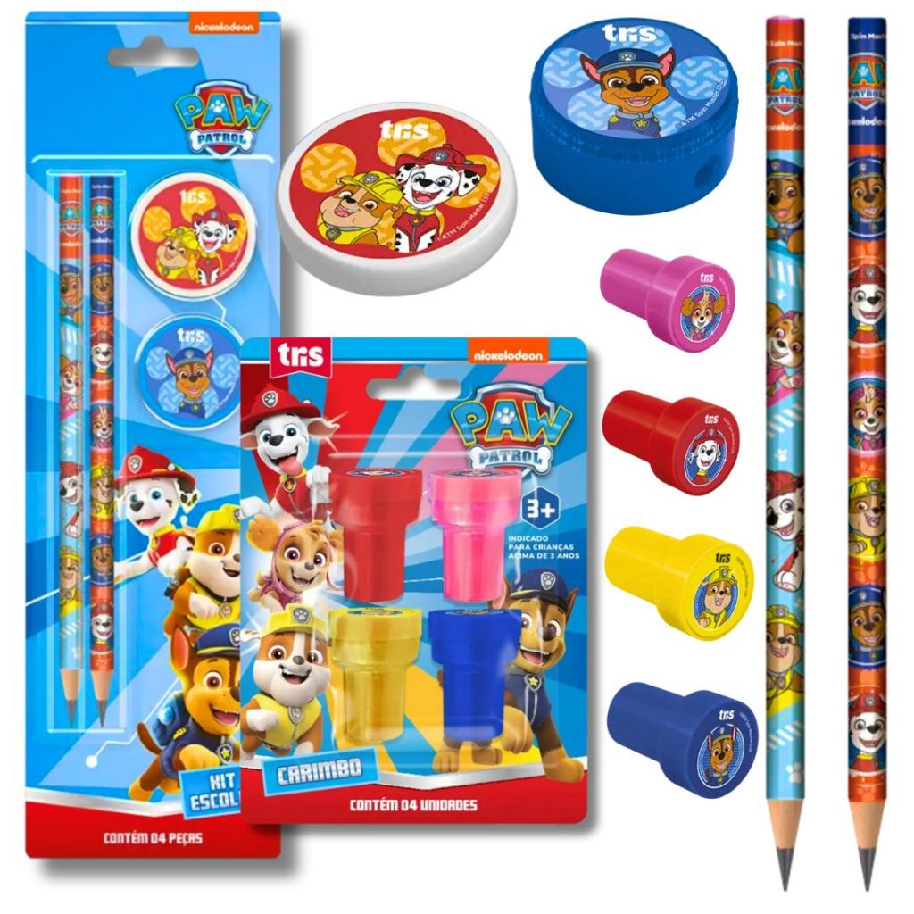 Kit Escolar Infantil Material Escolar Patrulha Can