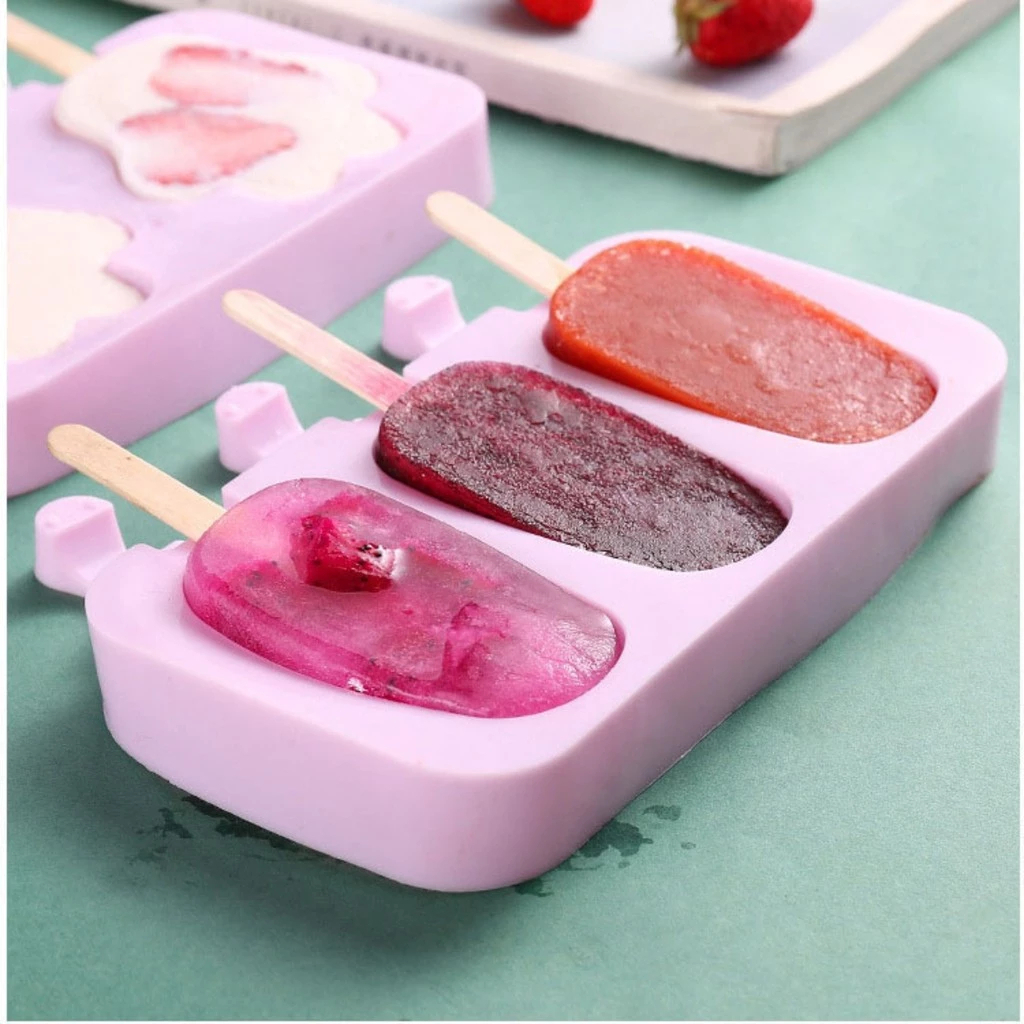 Forma Sorvete Silicone Para Picolé C/ 50 Palitos 