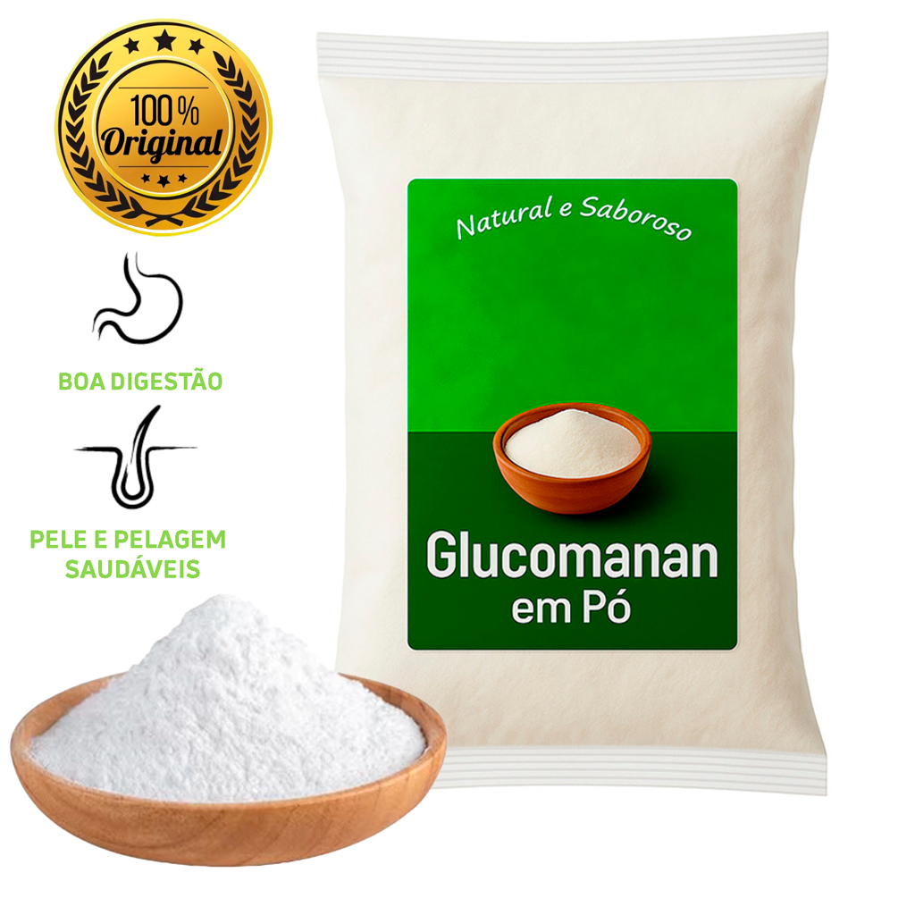 Glucomannan em Pó 100% Pura Fibras Natural- Raiz 
