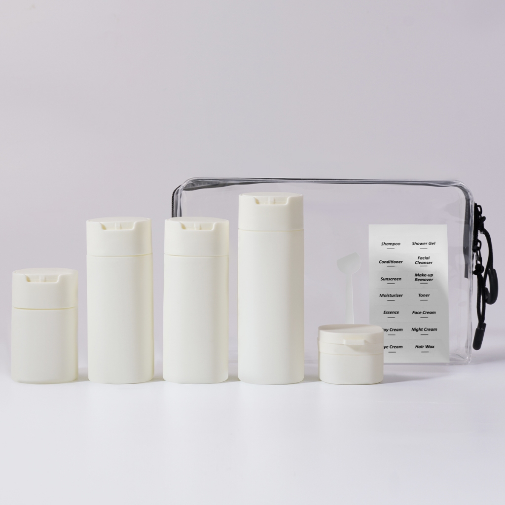 Kit 5 Frascos De Viagem PE Alta Qualidade Para Cos