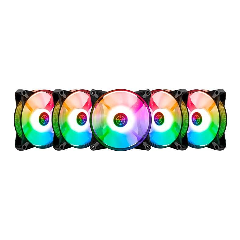 Kit Ventoinhas TGT Humber, ARGB, 5x120mm, Preto, T