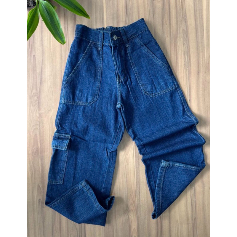 888-CALCA JEANS CRIANCA AZUL ESCORO UNISEX