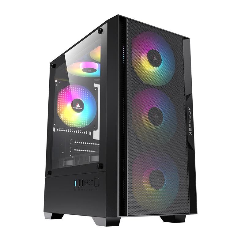 Gabinete Gamer Acegeek Stratus Mesh, Mid-Tower, La