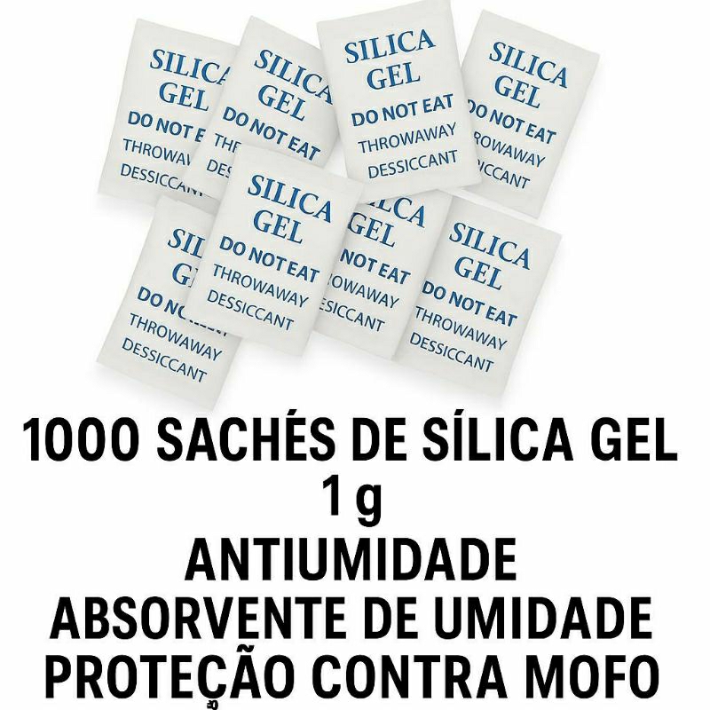 1000 Sachês de 1g de Sílica Gel Antiumidade | Ab