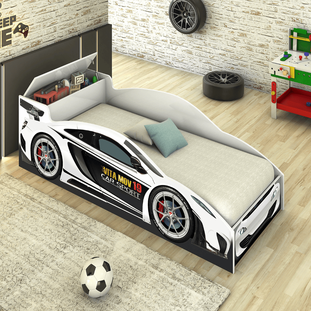 Cama Carro Infantil com Proteção Lateral em Mdf 