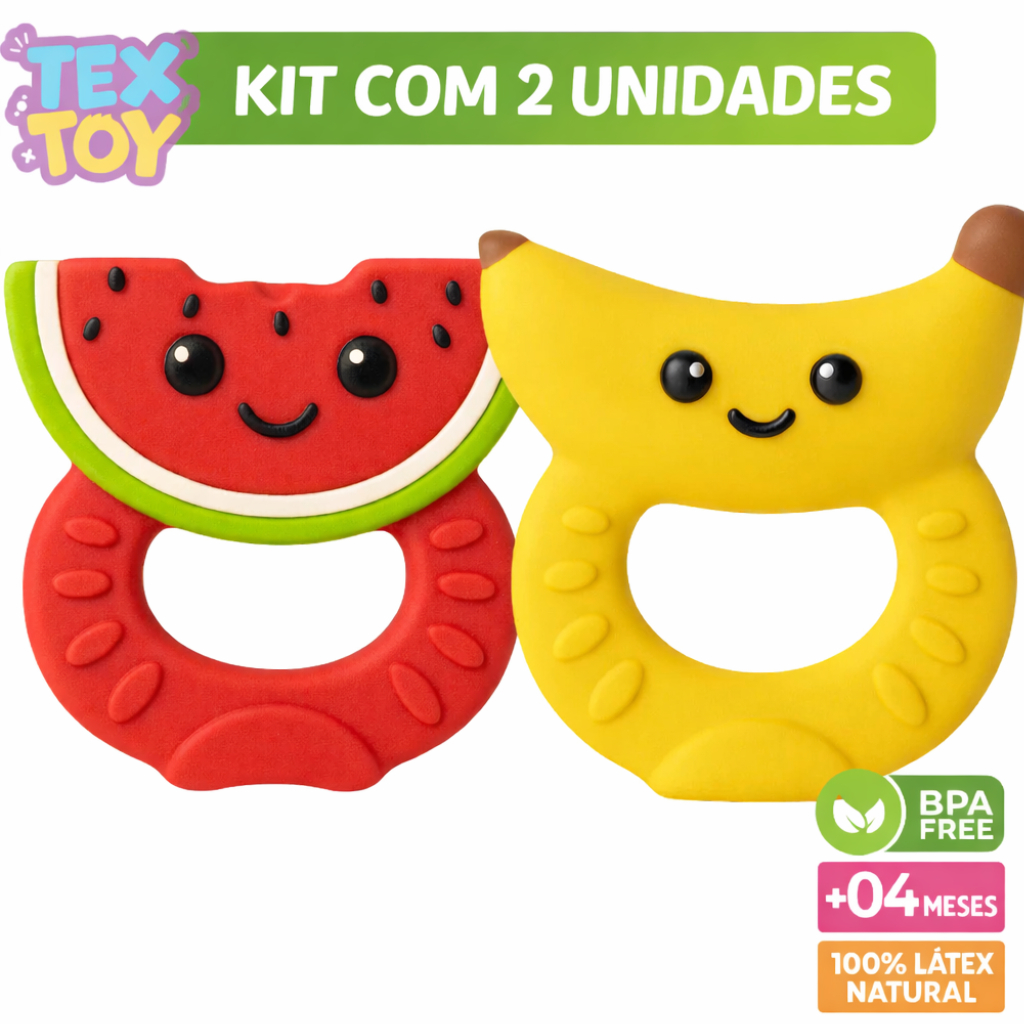 Kit 02 Unidades Mordedor para Bebê Infantil Forma