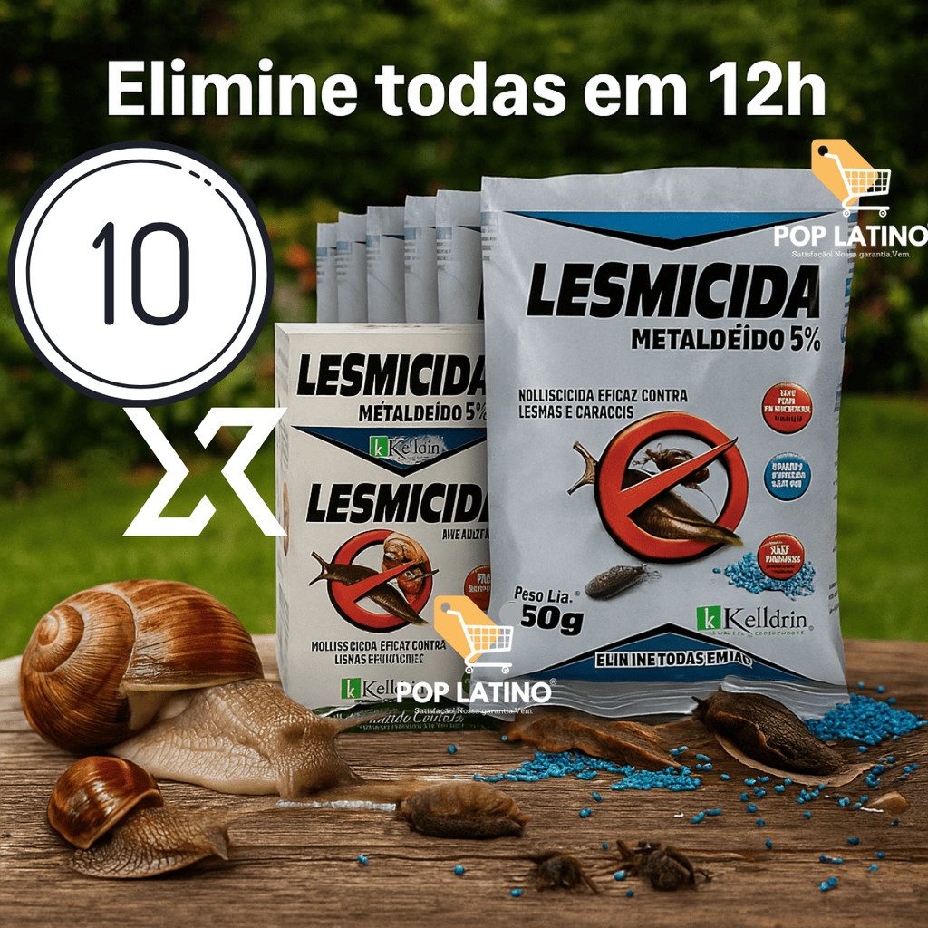 10x Lesmicida Granulado Azul Kelldrin Moluscicida 