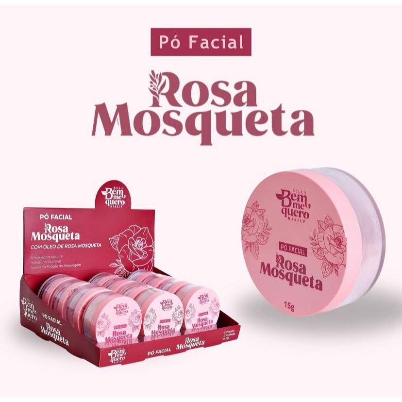 Pó de Rosa Mosqueta Facial Finalizador de Maquiag