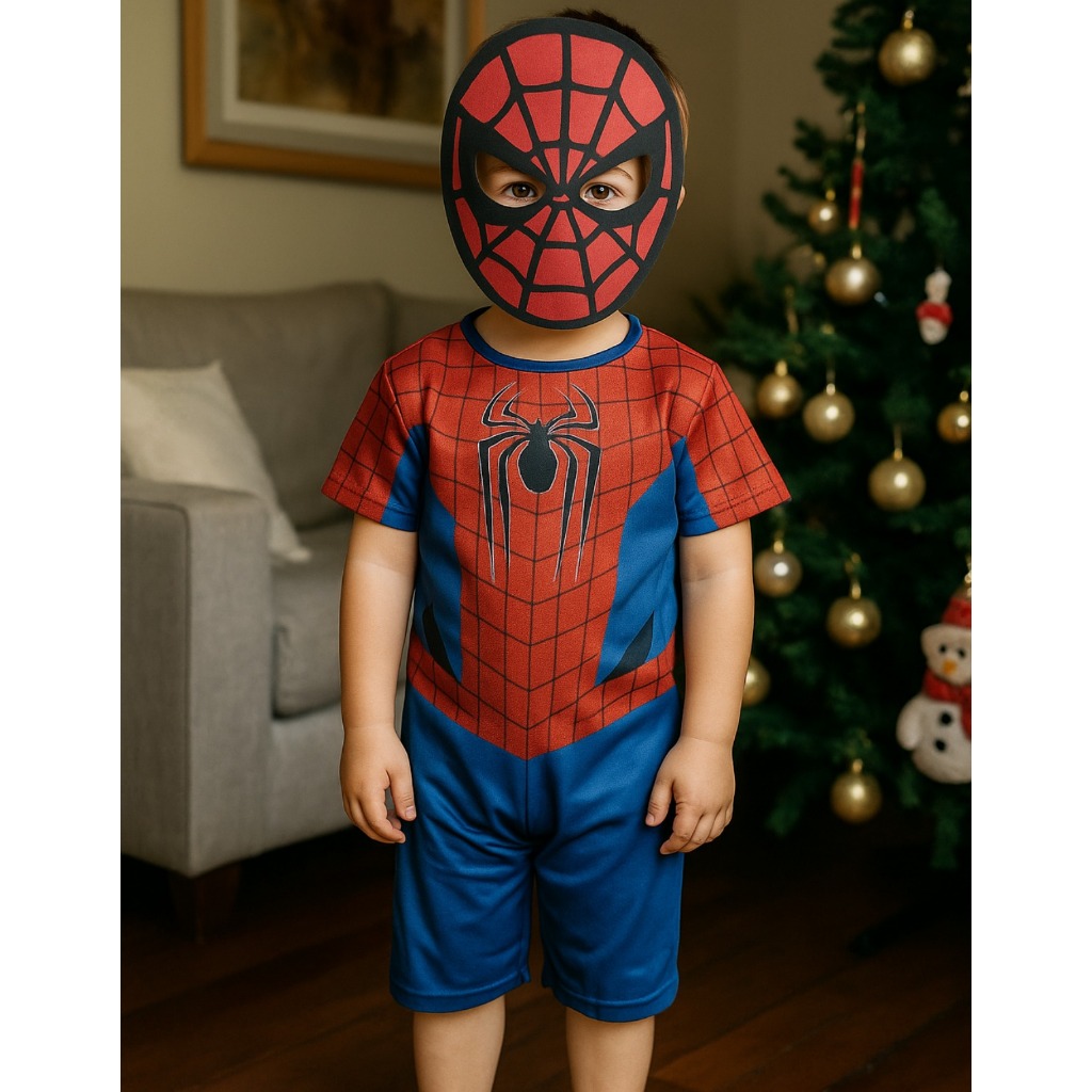 Fantasia Infantil Homem-Aranha  Roupa com Máscara