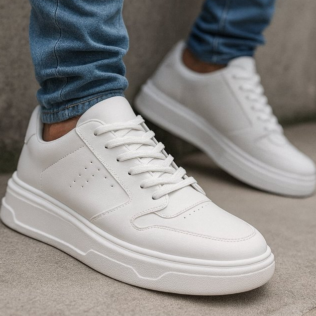 tênis casual tiger macio branco confortável leve