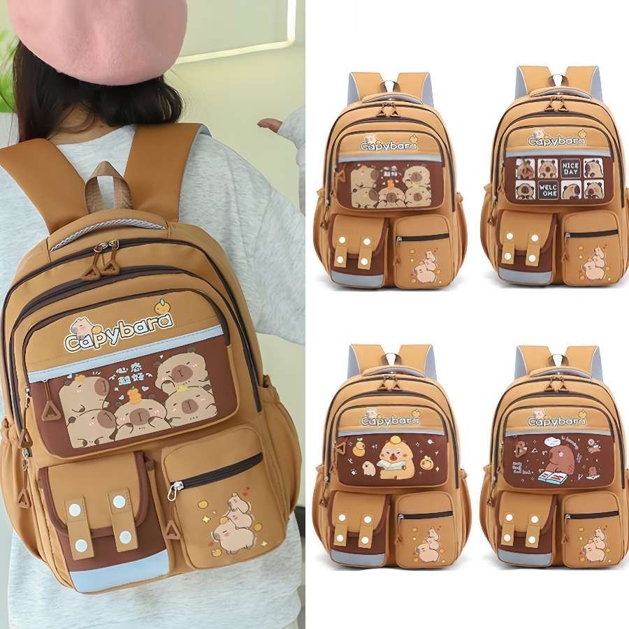 Mochila Escolar Feminina Capivara Impermeável Gra