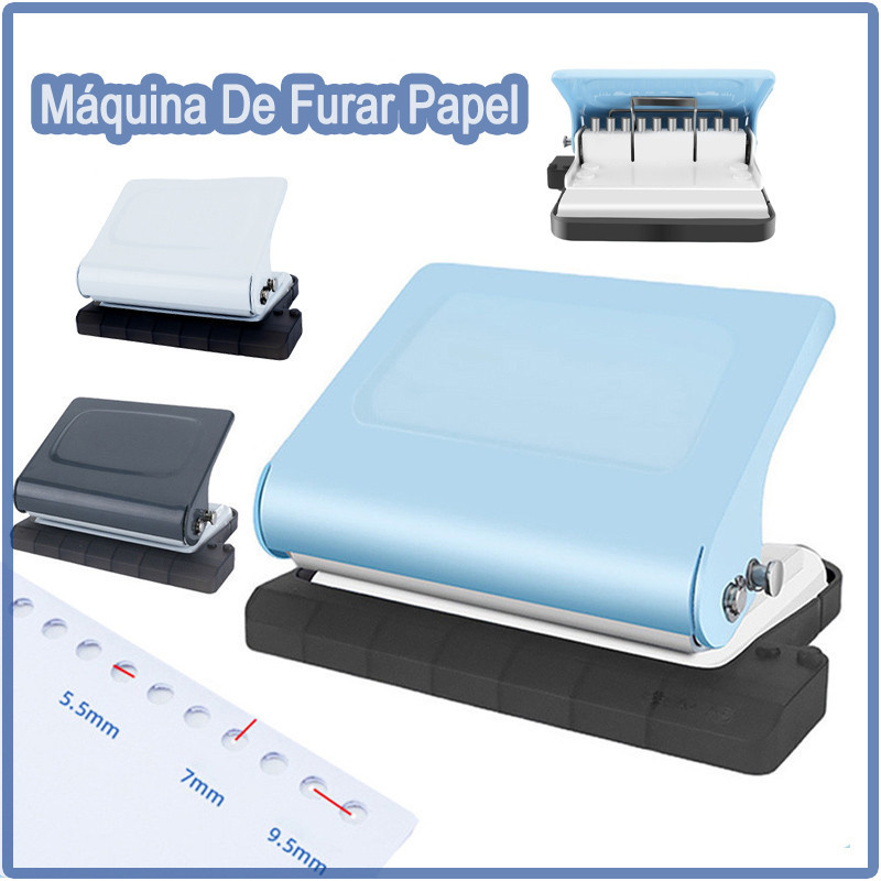 Furador de Papel Portátil 10 Furos para Encaderna