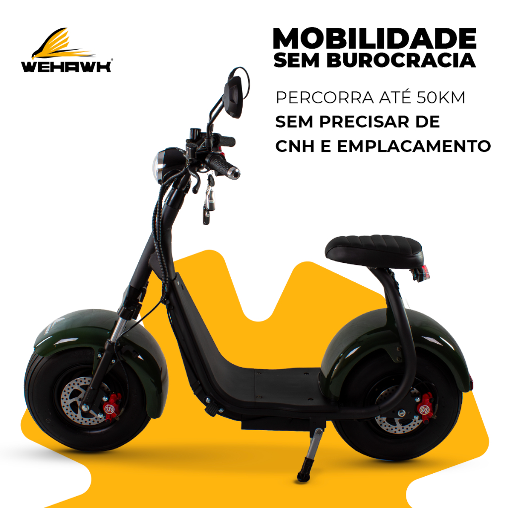 Scooter Elétrica Compacta 1000W WX-07 Bateria de