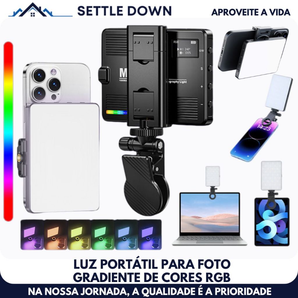 M16 RGB Luz Portátil para Foto | Panel LED 3 Temp