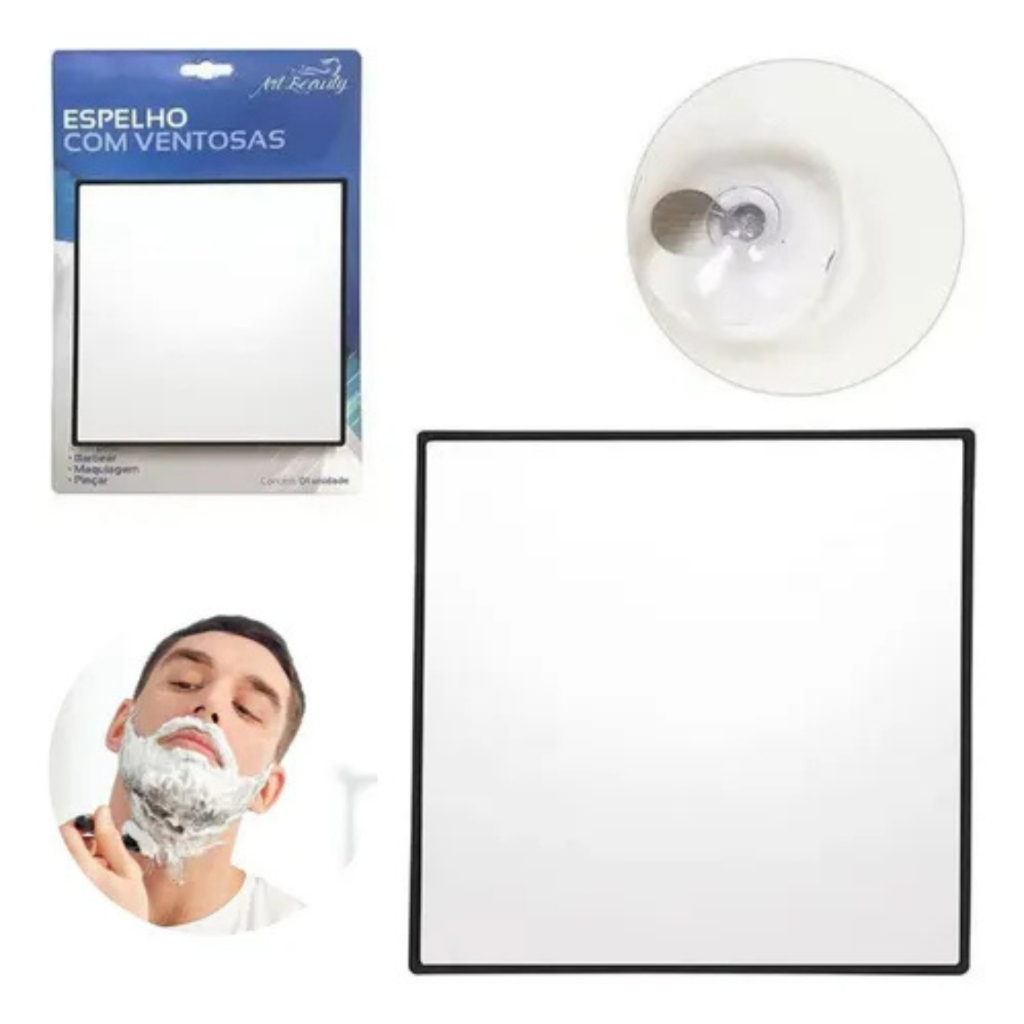 Espelho Preto com Ventosas para Box de Banheiro  Q