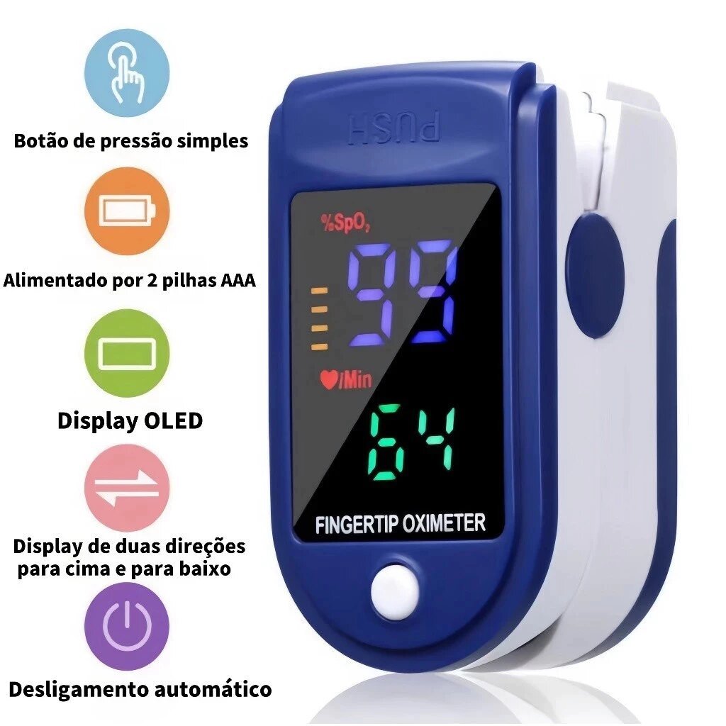 Oxímetro Digital De Dedo Medidor De Saturação P