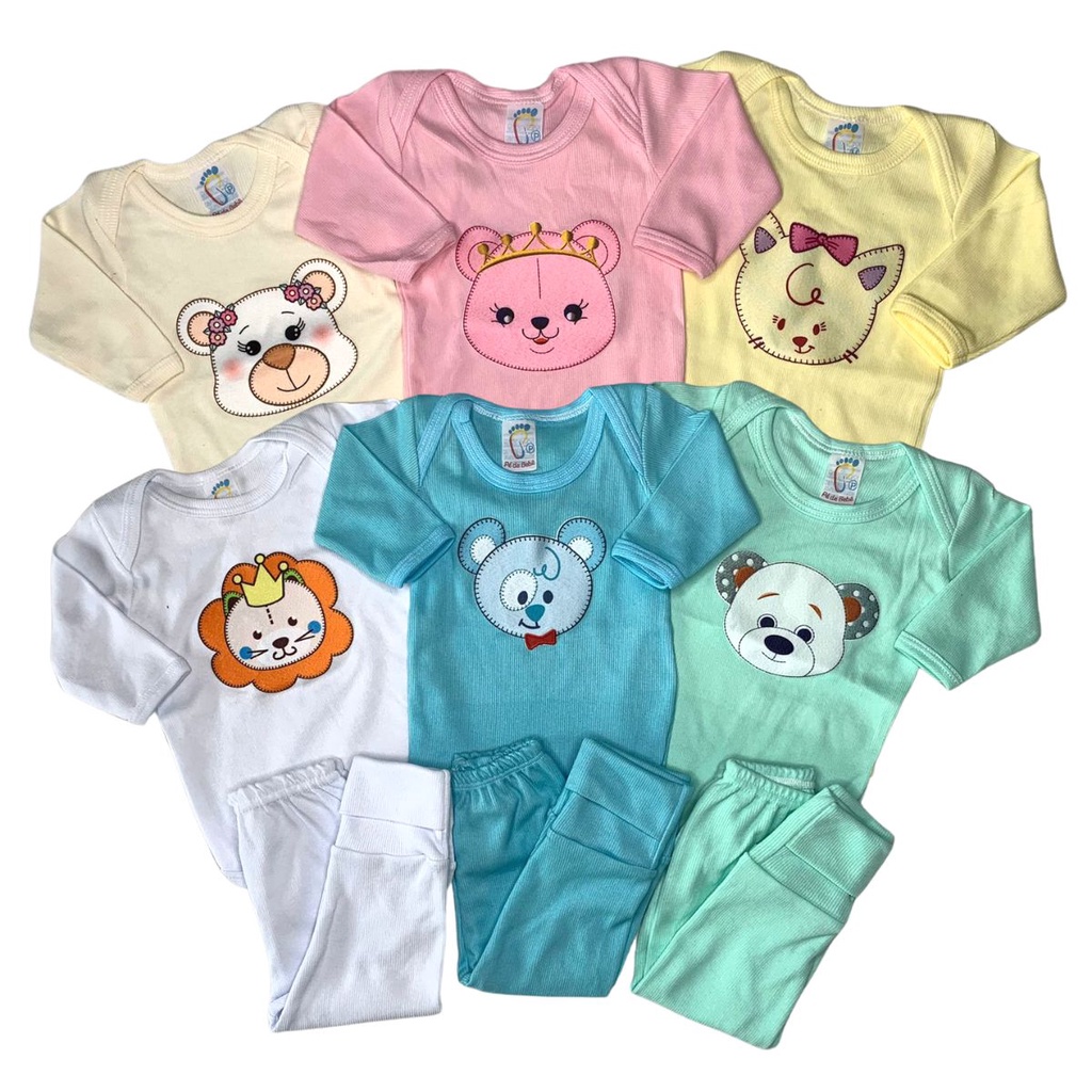Kit C/3 – Conjunto De Bebê Body + Mijão Es