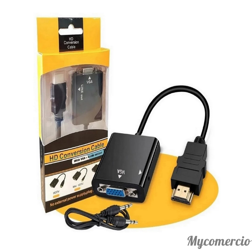 Cabo Conversor Adaptador Hdmi Para Vga Com Saída 