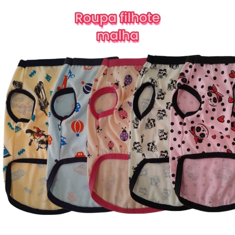 regata roupa filhote cachorro gato malha