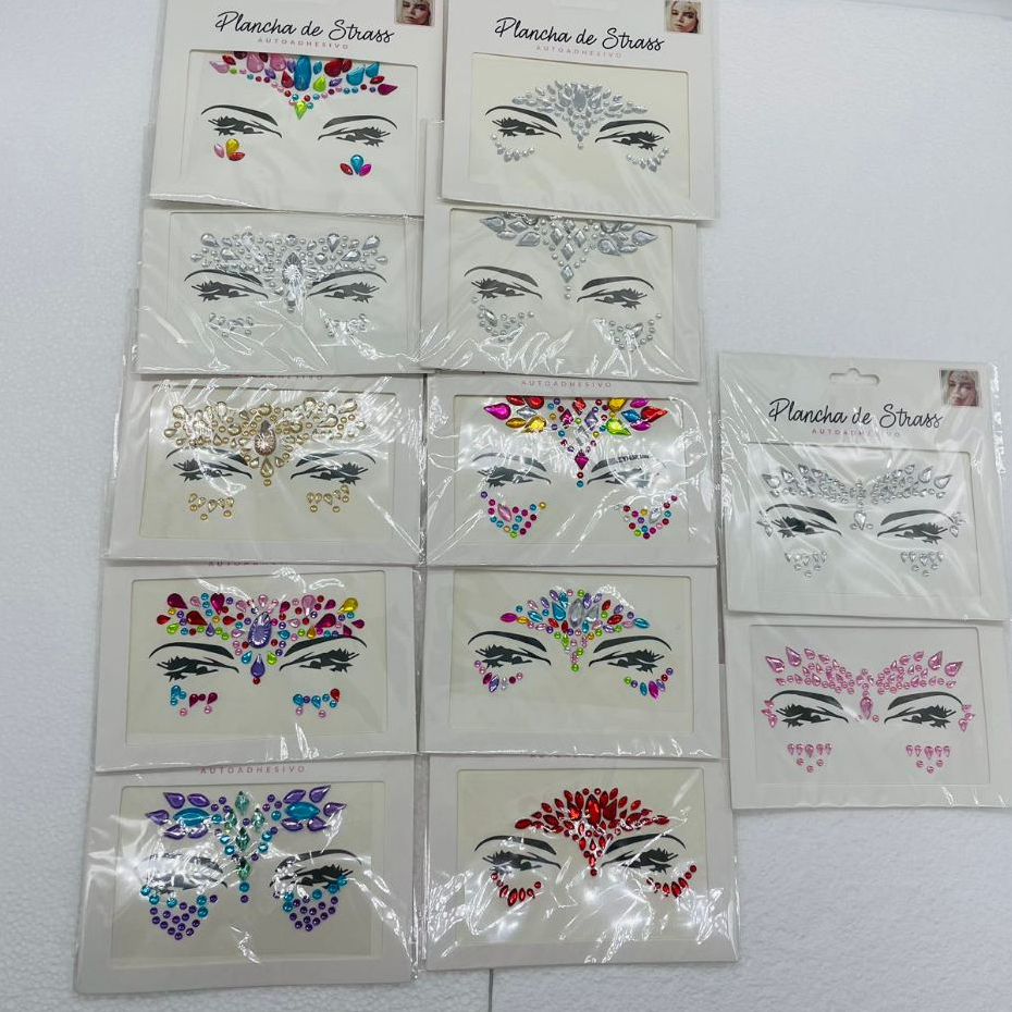 Atacado 12 Adesivos de Rosto para Carnaval/Festa A