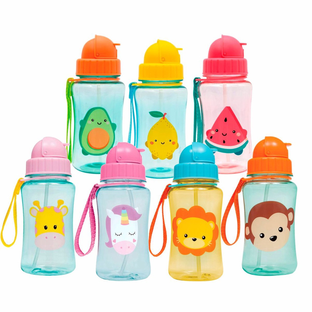 Garrafa Infantil Canudo Silicone Animal Fun Buba