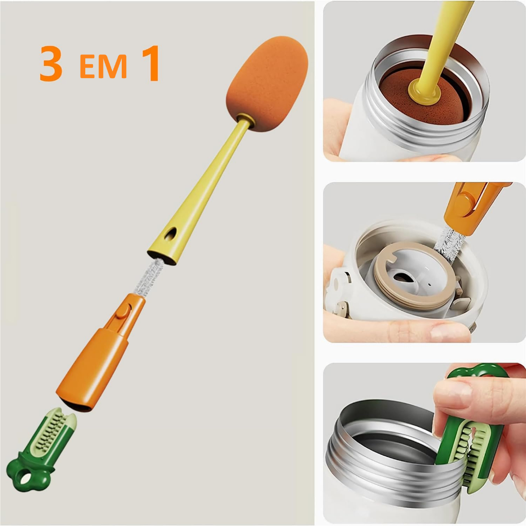 Escova 3 Em 1 De Limpeza Multifuncional  P/ Lavar 