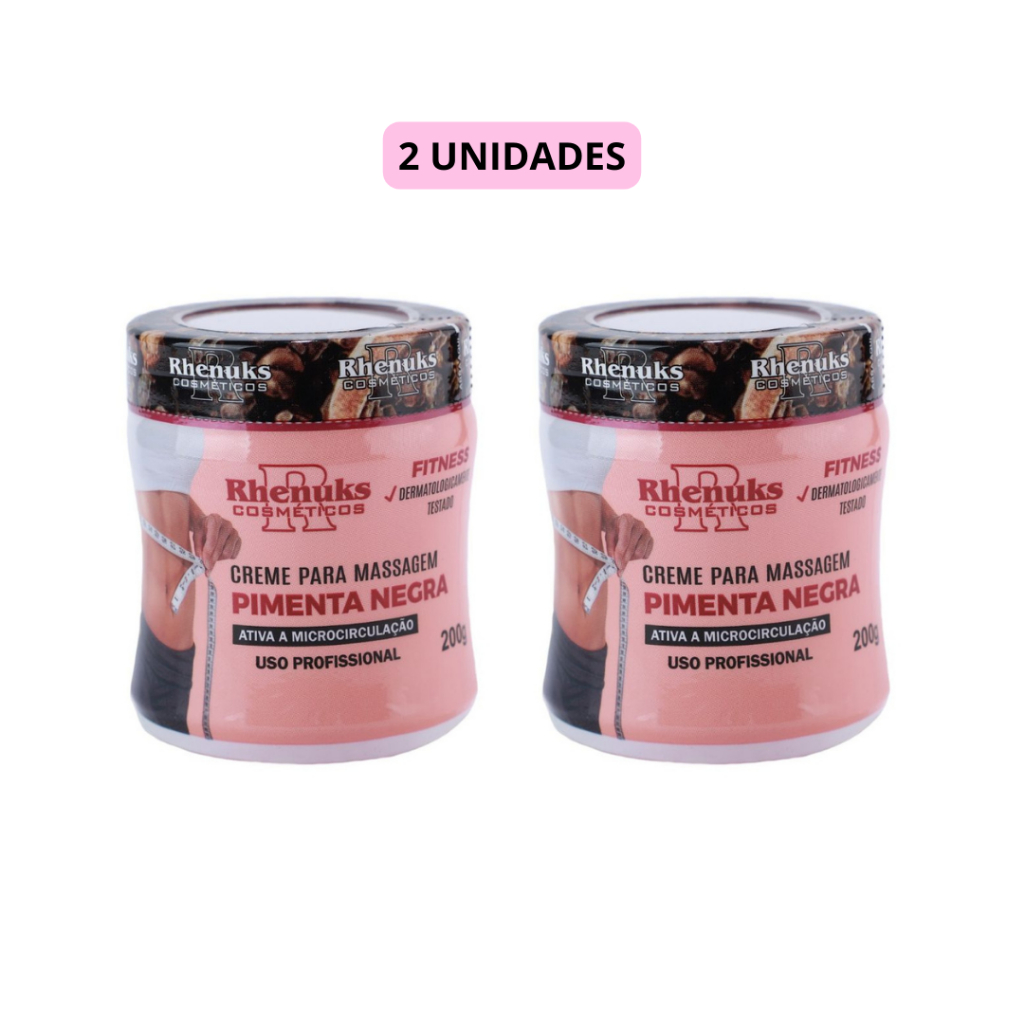 2 UN Creme PIMENTA NEGRA Redutor de Medidas 200g &