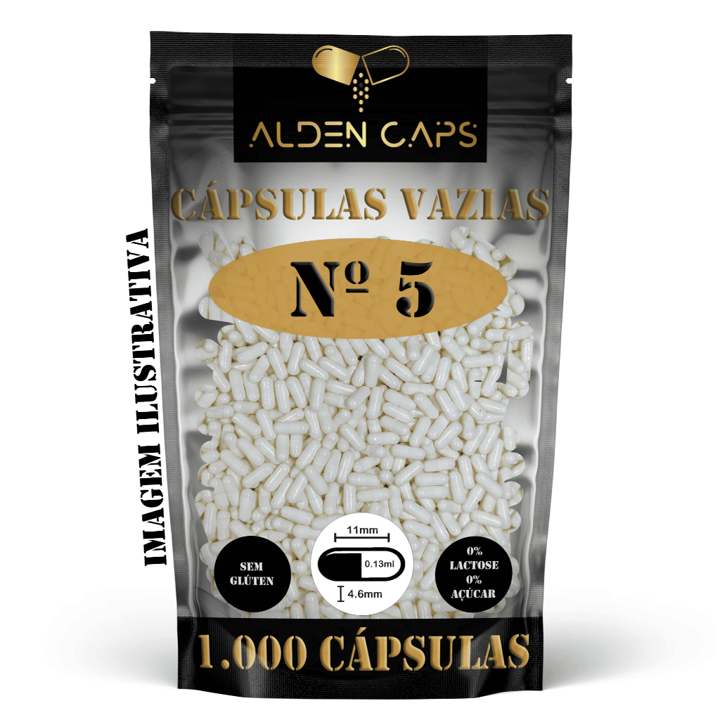 1.000 Cápsulas Vazias de Gelatina N. 5 (60mg)