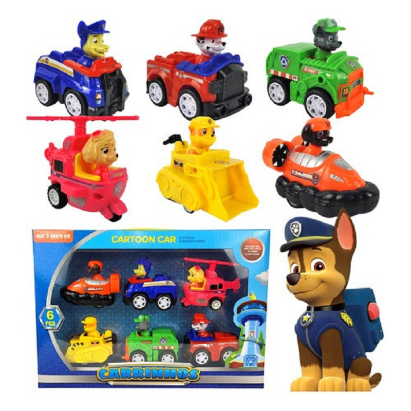 Patrulha Canina Kit 6 Carros E Personagens Fricç�