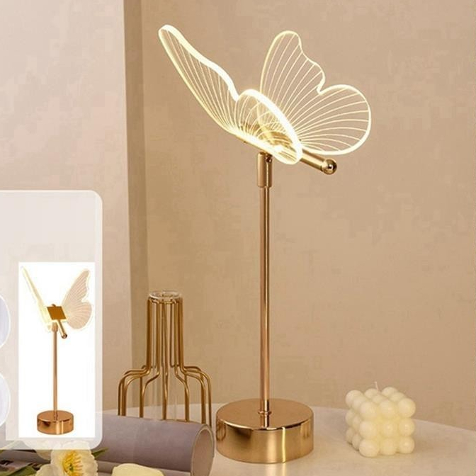 Candeeiro de mesa borboleta, luz noturna nórdica 