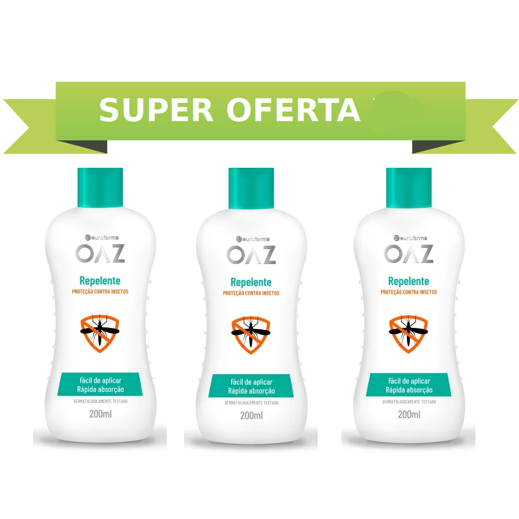 KIT C/3 REPELENTE LOÇÃO OAZ 200 ML 3UND