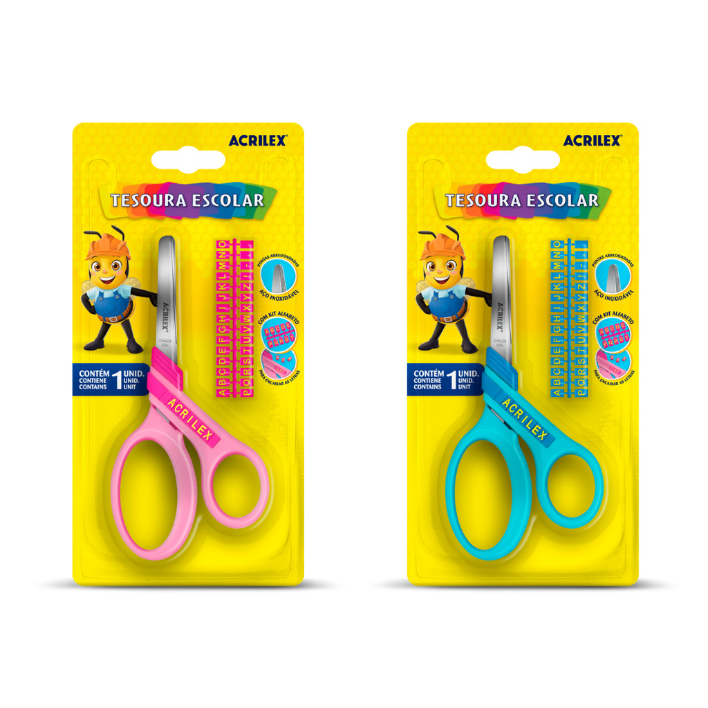 Tesoura Escolar 13cm Letras – Acrilex