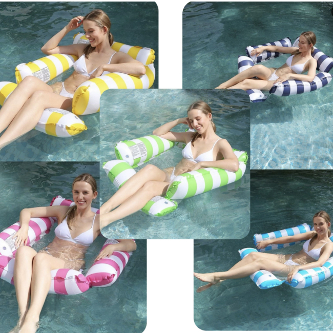 Cadeira Rede Boia Reclinável Flutuante Inflável 