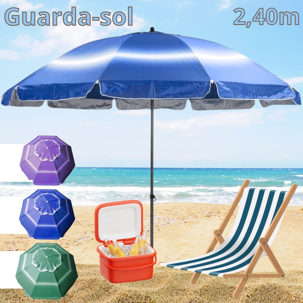 Guarda Sol Grande Gigante Uv 2,40m Item de Praia P