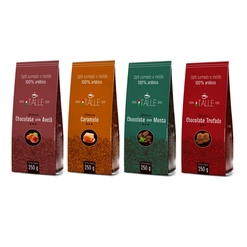 Kit 4 Cafés Torrado E Moído Aromatizados –