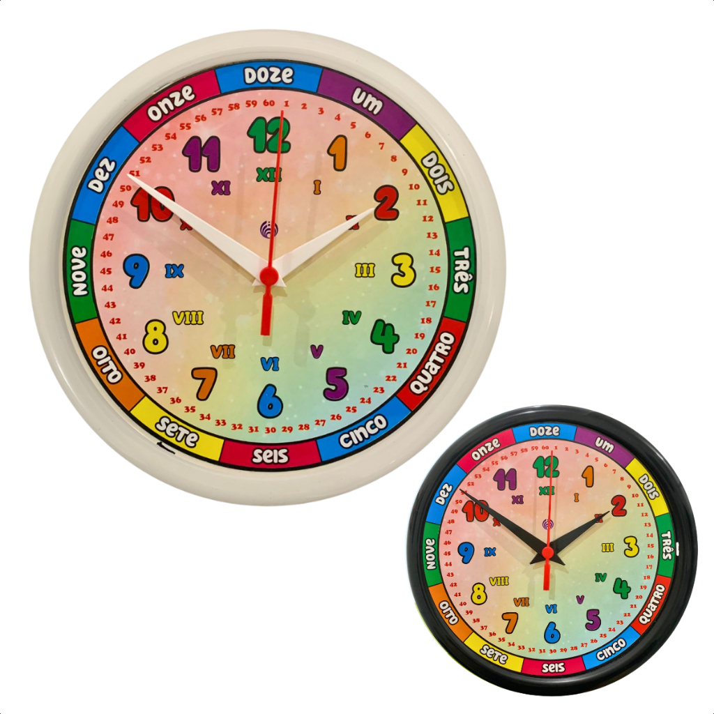 Relógio Parede Didático Educativo Infantil Color