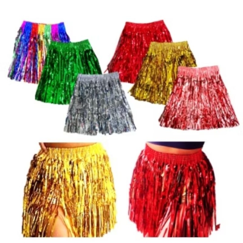 Saia de Fitilho Fitas Metalizada Carnaval Festa Fa