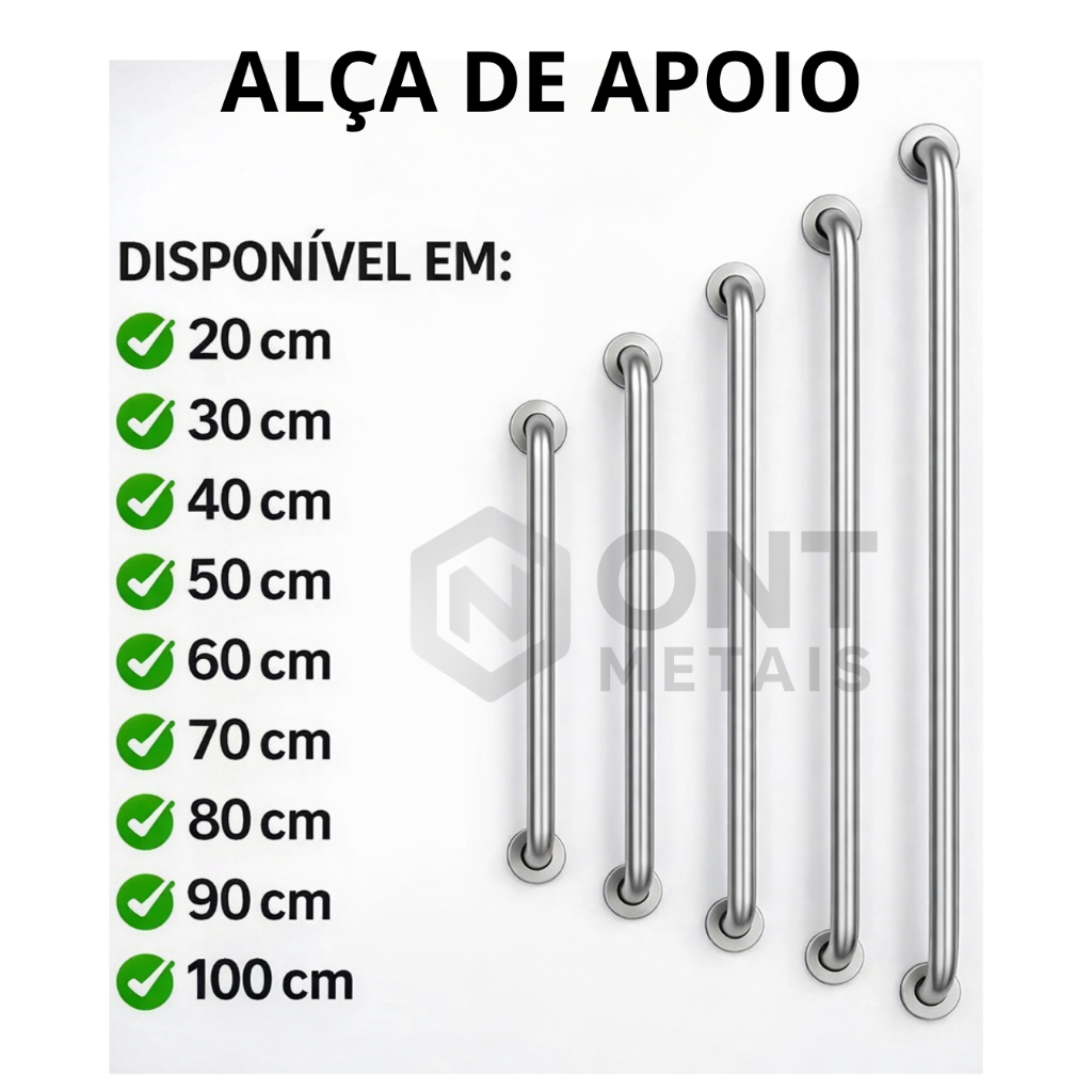 Alça de Apoio em alumínio de 20 a 100 cm para Id