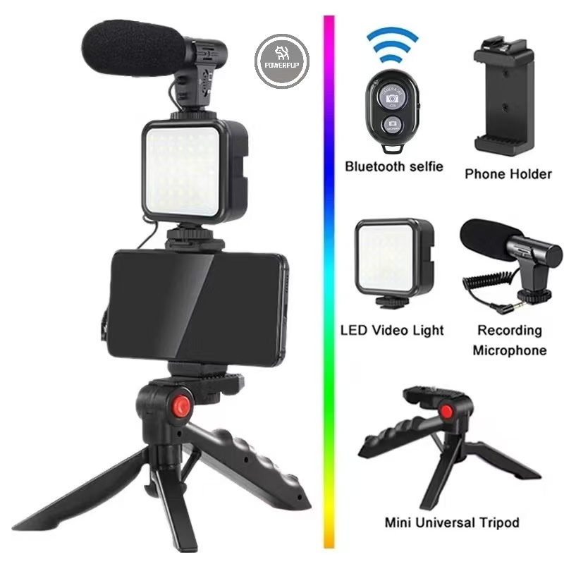 Tripé Estabilizador de Mão kit 5 em 1 gimbal Mic