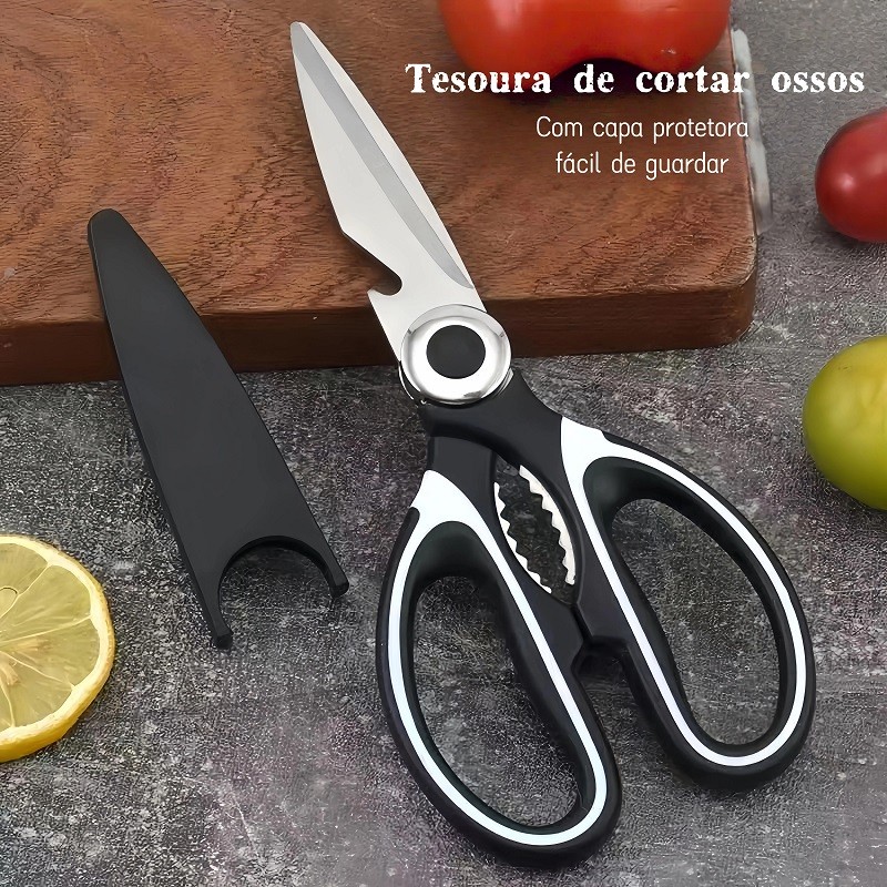 Tesoura Multiuso Inox de cozinha  Corta Carnes, Os
