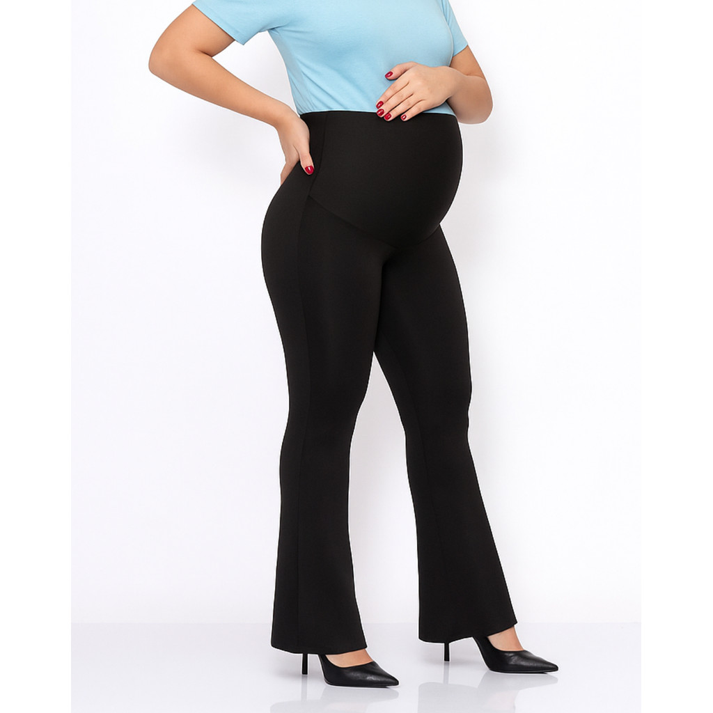 Maternidade Legging Flare Gestante Cós Alto Calç