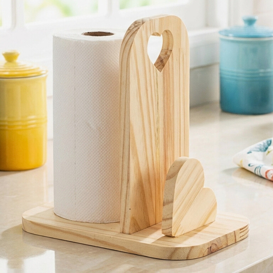 Porta Papel Toalha e Guardanapo Formato Coração 