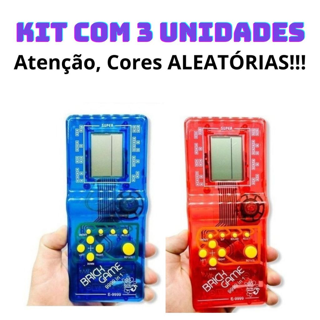 Kit com 3 Super Mini Game Retro Brinck Game Portá