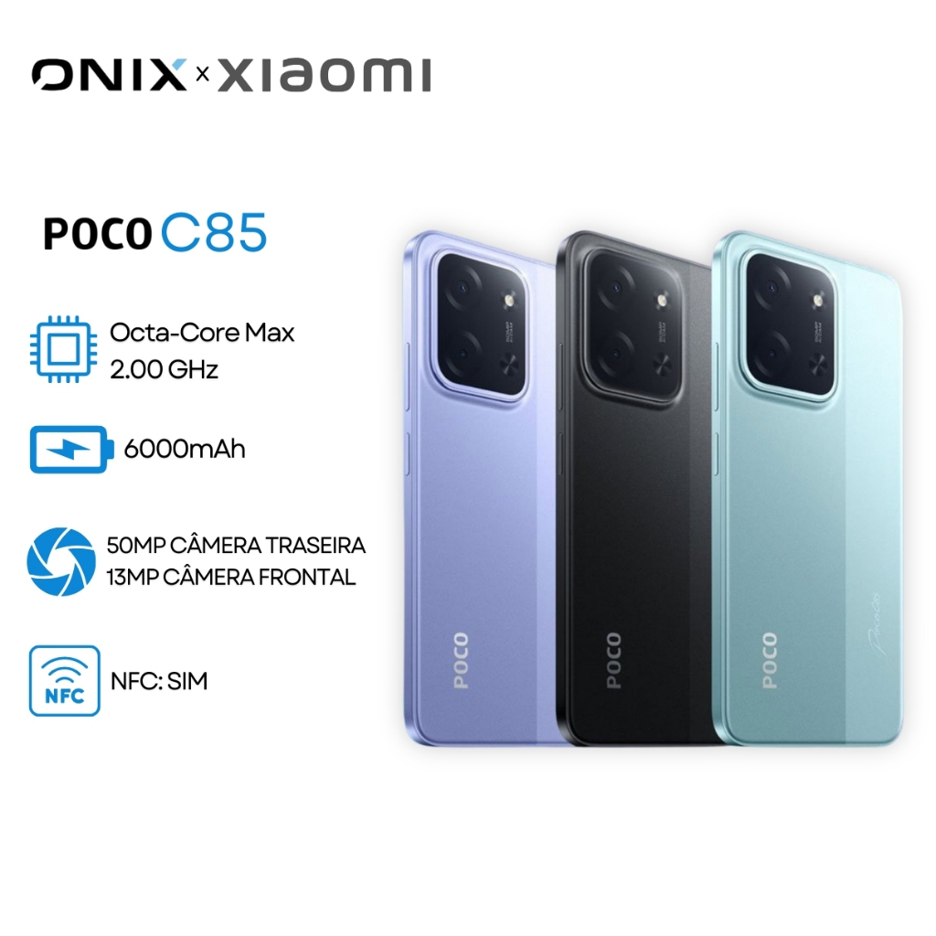 Xiaomi POCO C85 Android 15 NFC Tela 6.9 120Hz Bate
