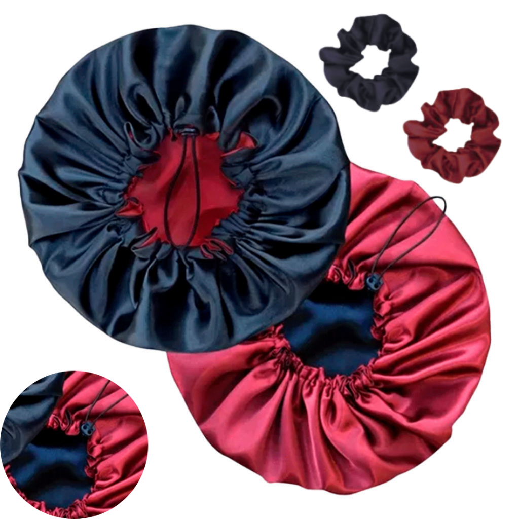 Kit 2 Toucas de Cetim Dupla Face Regulável Premiu